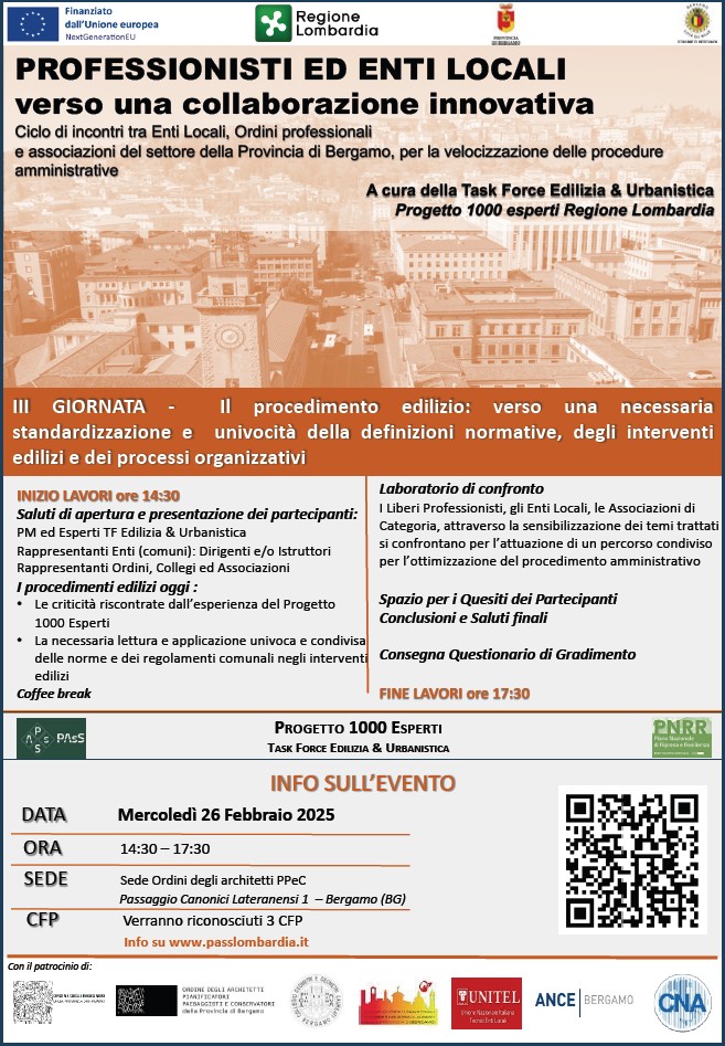 Il procedimento edilizio: verso una necessaria standardizzazione e univocità della definizioni normative, degli interventi edilizi e dei processi organizzativi