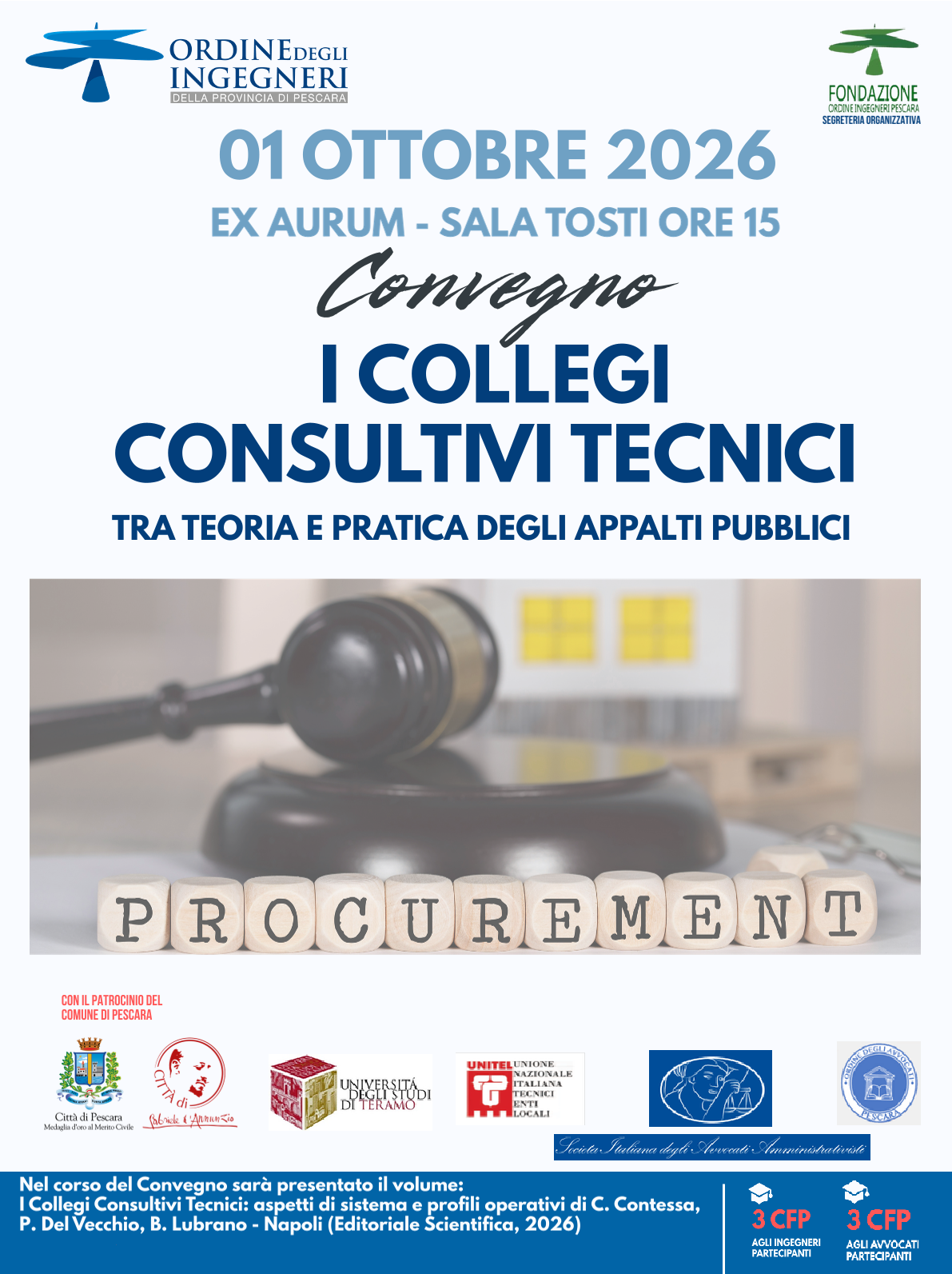 Collegio Consultivo Tecnico: il primo ottobre a Pescara un convegno tra teoria e pratica degli appalti pubblici
