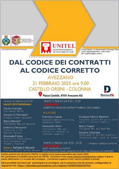 DAL CODICE DEI CONTRATTI AL CODICE CORRETTO