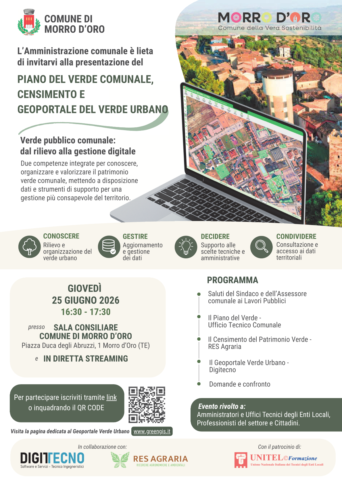 Presentazione del Piano del verde comunale, censimento e Geoportale del Verde Urbano