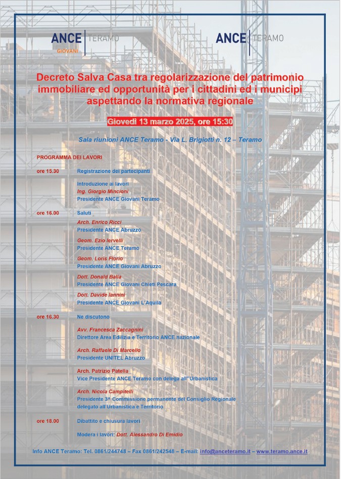 Decreto Salva Casa tra regolarizzazione del patrimonio immobiliare ed opportunità per i cittadini ed i municipi, aspettando la normativa regionale