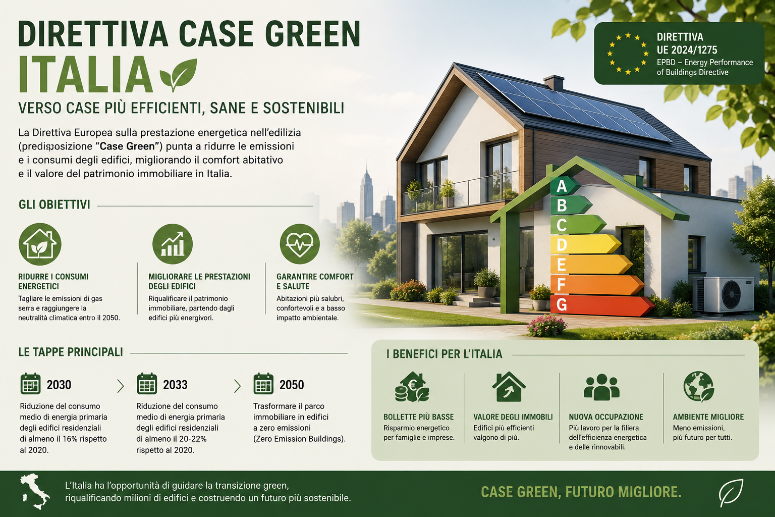 Direttiva Case Green, l’Italia in ritardo sul recepimento: quali conseguenze per cittadini, imprese e uffici tecnici dei Comuni.
