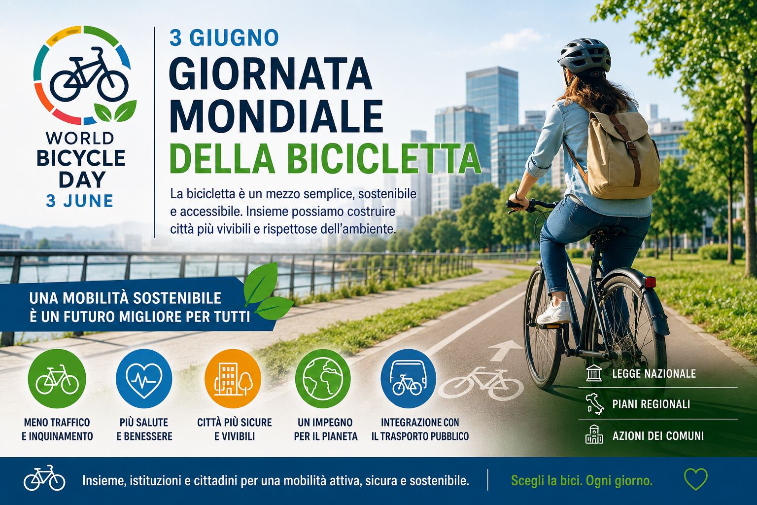 3 giugno, Giornata Mondiale della Bicicletta: una mobilità sostenibile che coinvolge istituzioni e territori