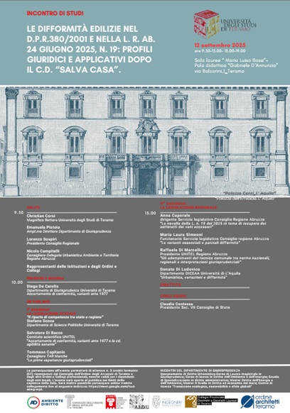 Le difformità edilizie nel d.p.r.380/2001 e nella L. R. Ab. 24 giugno 2025, n. 19: profili giuridici e applicativi dopo il c.d. “SALVA CASA”.